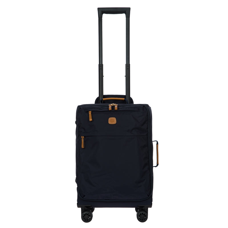 Bric's X-Collection 21-inch carry-on spinner luggage with four wheels and a sleek, durable design for travel.
