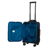Bric's X-Collection 21-inch spinner carry-on luggage with four wheels and a sleek navy blue design.