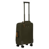 Bric's X-Collection 21-inch carry-on spinner luggage with four wheels and durable hard shell, black color, and telescoping handle.