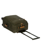 Bric's X-Collection 21-inch spinner carry-on luggage with four wheels, durable hard shell, and telescopic handle.