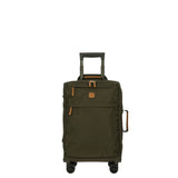 Bric's X-Collection 21-inch carry-on spinner luggage with four wheels and a sleek, durable design for travel.