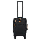 Bric's X-Collection 21-inch carry-on spinner luggage with four wheels and durable design, shown in black.