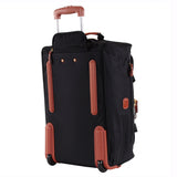 Bric's X-Collection 21-inch rolling duffle luggage with durable fabric and adjustable handle, black color, and multiple zip compartments.