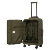 Bric's X-Collection checked 30-inch spinner luggage with four wheels and a sleek, modern design for travel.