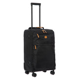 Bric's X-Collection checked 30-inch spinner luggage with durable fabric and four wheels, designed for travel convenience.