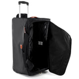 Bric's X-Collection 28-inch rolling duffle luggage with sturdy wheels and a sleek design, shown in black fabric with a top handle.
