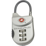 Black Briggs & Riley TSA cable luggage lock with keyless combination, designed as a durable travel security accessory.