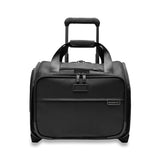 Briggs & Riley Baseline 2-Wheel Cabin Bag carry-on luggage in blue with telescoping handle and durable wheels.
