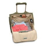 Briggs & Riley Baseline 2-Wheel Cabin Bag carry-on luggage in blue, featuring a compact, durable design with wheels and a telescoping handle.
