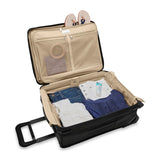 Briggs & Riley Baseline global 2-wheel carry-on luggage in blue with telescopic handle and spinner wheels, compact travel bag