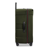 Briggs & Riley Torq extra large checked luggage trunk with spinner wheels and durable hard shell, black color.
