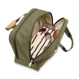Briggs & Riley Baseline Executive Travel Duffle with leather handles and spacious main compartment for business trips.