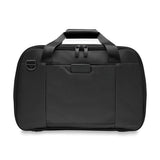 Briggs & Riley Baseline expandable cabin bag duffel with black fabric, zipper compartments, and carry handles.