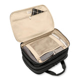 Briggs & Riley Baseline expandable cabin bag, gray duffel style luggage with handles and wheels for travel convenience