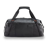 Briggs & Riley ZDX Cargo Satchel duffle bag with durable fabric, leather handles, and multiple compartments for travel and organization.