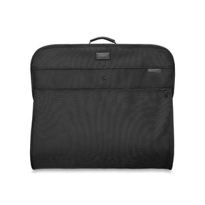 Briggs & Riley Baseline classic garment bag with padded shoulder strap and multiple compartments for travel clothing.