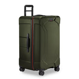 Briggs & Riley Torq medium trunk spinner suitcase in stealth black with four spinner wheels and durable hard-shell exterior.
