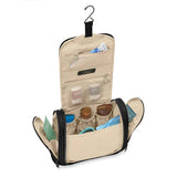 Briggs & Riley Baseline Deluxe Hangable Toiletry Kit with multiple compartments and a hanging hook for travel organization.