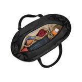 Briggs & Riley Baseline traveler tote bag in black with multiple compartments and sturdy handles, designed for travel and daily use.