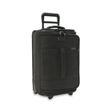 Briggs & Riley Baseline Global 2-Wheel Carry-On Duffle in blue with wheels and adjustable handle for travel.