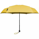 Yellow open Davek Mini umbrella showing compact, lightweight design with sturdy frame and vibrant color.