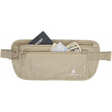 Eagle Creek RFID Blocker Money Belt DLX, a sleek black travel accessory with RFID security and multiple compartments for valuables.