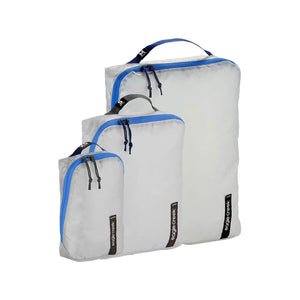 Eagle Creek PACK-IT™ Isolate Cube Set XS, S, and M with organized compartments for travel storage on a white background.