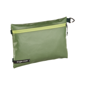 Eagle Creek PACK-IT Gear Pouch S for packing organization, shown in black with multiple compartments and zippers.