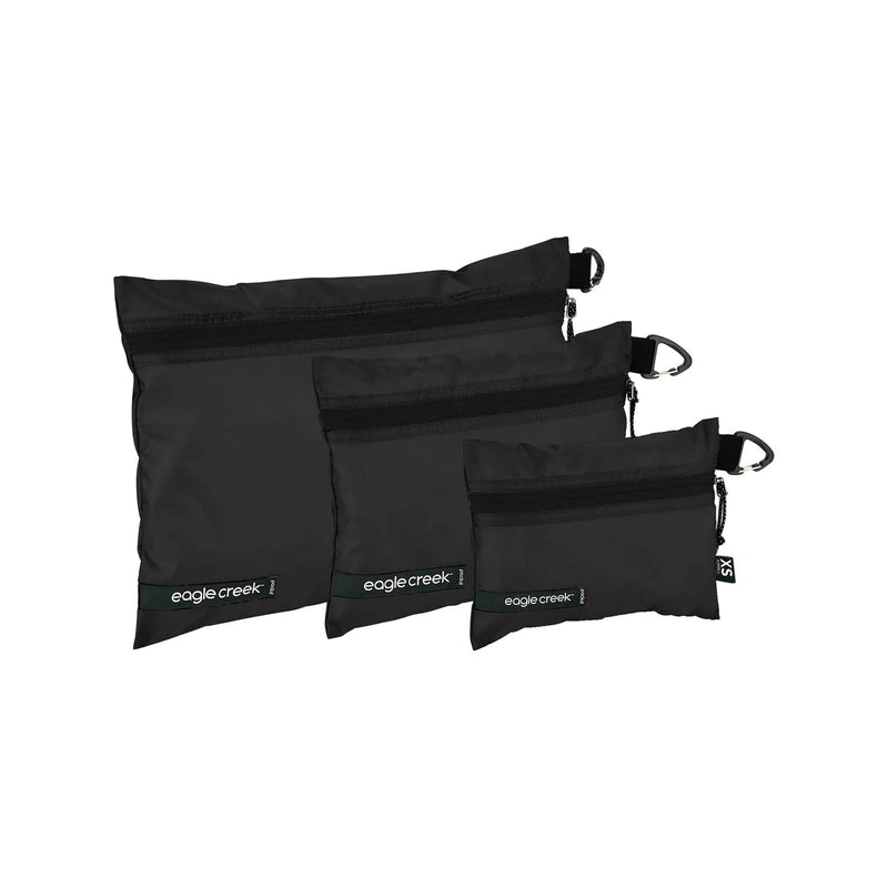 Eagle Creek PACK-IT Isolate Sac Set XS/S/M for packing organization, featuring multiple sizes in a compact, organized storage solution.