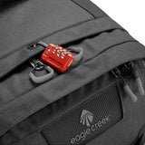 Eagle Creek ORV Trunk 36 wheeled duffel in asphalt black, showing its durable wheels and spacious design for travel.