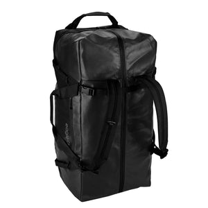 Eagle Creek Migrate 110L wheeled duffel bag with sturdy wheels and durable fabric, designed for travel and heavy packing.