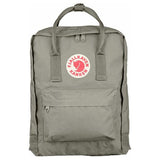 Fjallraven Kanken backpack in frost green, showing the classic rectangular design with front zip pocket and top handle.
