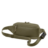 Green Fjallraven High Coast Hip Pack, a compact waist pack with adjustable strap and multiple compartments, designed for outdoor use.