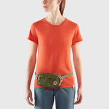 Green Fjallraven High Coast Hip Pack, a compact waist pack with adjustable strap and multiple compartments for outdoor use.