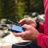 Black Goal Zero Flip 24 Power Bank shown with USB ports and digital display for portable charging of devices.