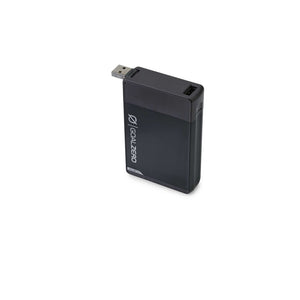 Black Goal Zero Flip 36 Power Bank showing its compact design and multiple charging ports for portable power on the go.