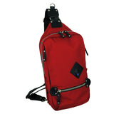 Harvest Label sling pack in black with adjustable strap and multiple compartments, compact and stylish for everyday use.
