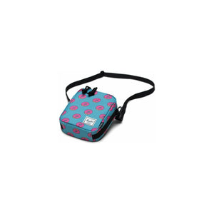 Herschel Heritage Crossbody bag featuring Simpsons design, with adjustable strap and signature logo on front pocket.