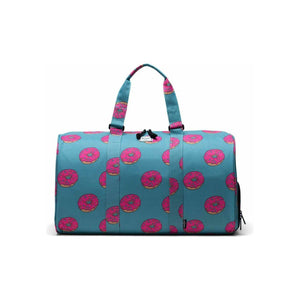 Herschel Novel Duffle bag featuring Simpsons design, durable fabric with leather accents and spacious main compartment.