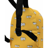Herschel Classic Mini Backpack featuring Simpsons cartoon print, durable black fabric, and adjustable shoulder straps.