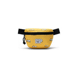 Herschel Fourteen hip pack featuring Simpsons design, black fabric with colorful cartoon character pattern, adjustable strap.