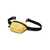 Herschel Fourteen Hip Pack featuring Simpsons cartoon design, black fabric with colorful character graphics, compact and stylish accessory.