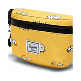 Herschel Fourteen Hip Pack featuring Simpsons design, black fabric with colorful cartoon character print on front pocket.
