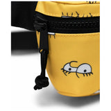 Herschel Fourteen Hip Pack featuring Simpsons design, compact black waist bag with adjustable strap and colorful cartoon illustrations.