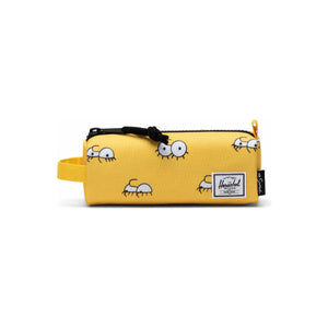 Herschel Settlement case featuring Simpsons design, durable fabric with zipper closure and colorful cartoon character pattern.
