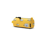 Herschel Settlement case featuring Simpsons character design, made of durable fabric with a zipper closure and logo on front