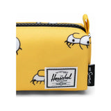 Herschel Settlement case featuring Simpsons design, durable fabric with zipper closure and colorful cartoon character print.