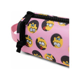 Herschel Settlement case featuring Simpsons design, soft fabric exterior with zipper closure and colorful cartoon character print.