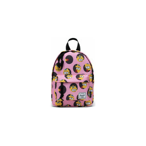 Herschel Classic Backpack Mini featuring Simpsons design, with adjustable straps and front pocket in a vibrant, cartoon-inspired style.