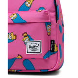 Herschel Classic Mini Backpack featuring Simpsons design, with adjustable straps and front pocket, in a compact, stylish style.